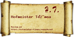 Hofmeister Tímea névjegykártya